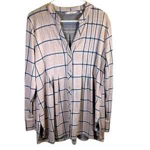 Soft Surroundings Plaid Tunic in Pink and Blue